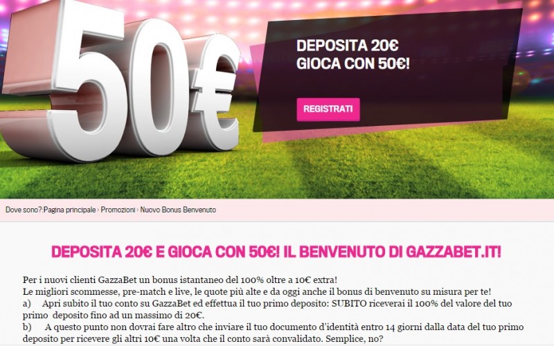 Bonus Scommesse Gazzabet