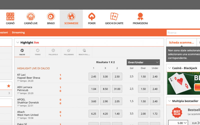 Bonus Benvenuto Scommesse di GD Sport per giocare gratis da PC e da Mobile!