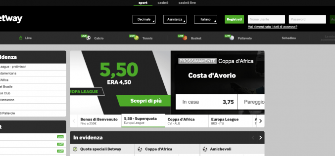 Betway: scommesse sportive e molto altro