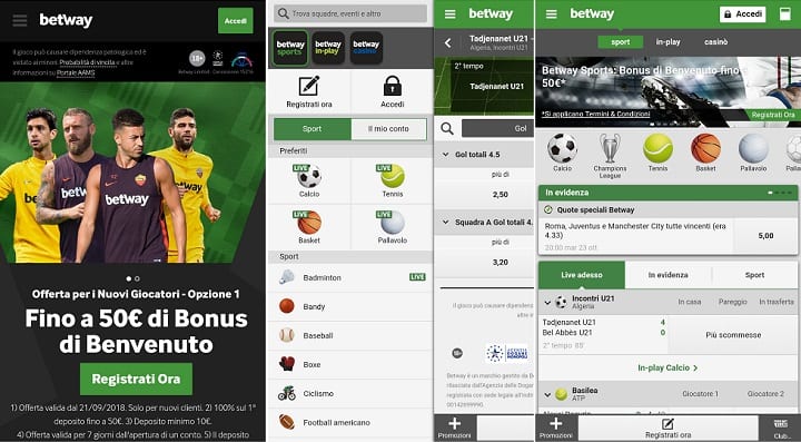 Betway app mobile screenshot