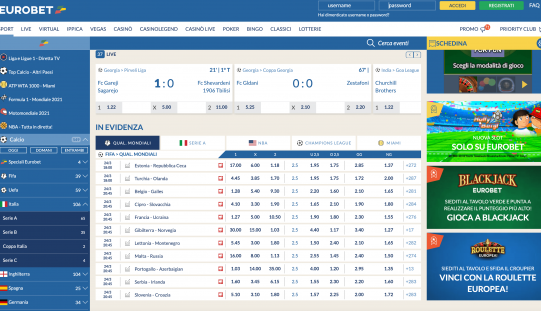 Quali sono le migliori quote del bookmaker Eurobet?