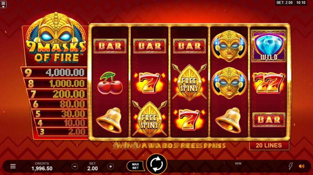 Slot machine 9 Masks of Fire
