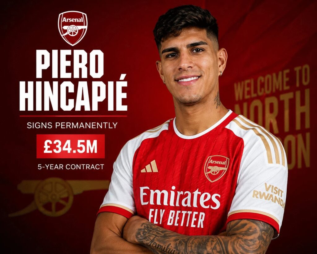 Arsenal, riscattato Piero Hincapié | Il comunicato ufficiale dei gunners